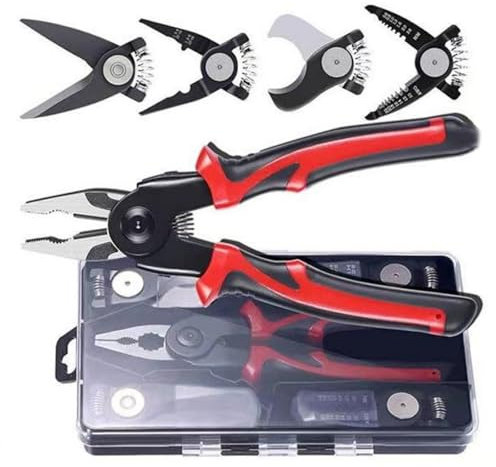 Juego de herramientas multiusos 5 en 1, alicates multifuncionales, caja de herramientas de mano portátil, reparación general, alicates de destornillador