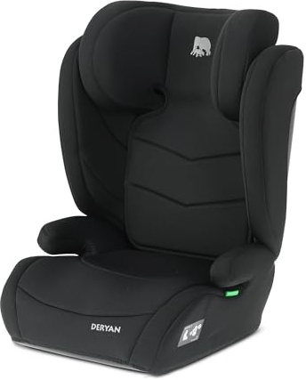 DERYAN Charlie i-Size Kindersitz 0-36kg, 100–150 cm - Kinderautositz, Gruppe 1/2/3 - Einstellbare Rückenlehne und Kopfstütze, Spezielle Sicherheitssysteme, Leicht zu tragen - Schwarz