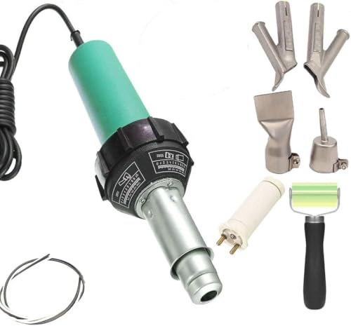 Pistola ad aria calda professionale 1600 W 220 V, pistola termica pistola ad aria calda, saldatore di plastica, pistola termica per saldatura, 30 ℃ a 680 ℃ regolabile, con ugelli e aste in PE/PVC