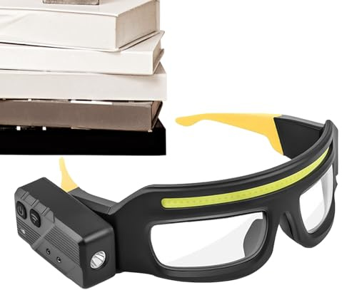 Lunettes de travail - Goggles de vélo de 6,3 pouces pour les lunettes de sécurité, anti-buts avec type C, lumière LED pour la marche , travail extérieur, moto, protection contre la poussière,