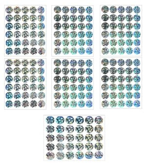 210 Pièces Autocollant à Gratter Ronde, 25mm Autocollant A Gratter, Convient Pour Les Albums De Bricolage, Les Cartes Postales, Les Surprises D'Anniversaire, Les Jeux, Holographique Brillant