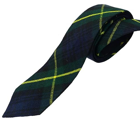 Scottish Tartan Necktie for Men - Various Clan & Check Highland Tartans Designs 100% Acrylic Wool - Perfect for Kilts - Ideal for Kilts & Cultural Events