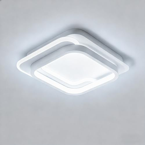 Aeyytoe Plafoniera LED Soffitto Quadrato, 31W Luci LED Camera da letto, Luce bianca fredda 6500K, Bianco Plafoniera LED per Cameretta, Soggiorno, Cucina, Balcone, Corridoio