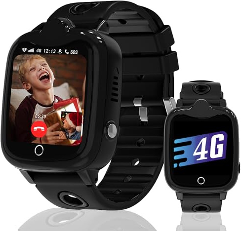 Reloj Inteligente Niño 4G, Smartwatch Niños con Videollamada, Reloj GPS Niños Localizador y Llamadas SOS Chat SMS Juego Despertador Impermeable Modo Clase,Relojcon Tarjeta SIM Regalo Niña Niño