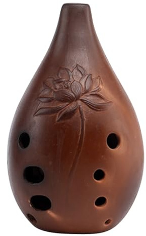 GLSTOY Ocarina de Cerámica Xun Chino de 10 Agujeros, Instrumento Musical Antiguo en Tono G, Flauta Profesional para Principiantes, Sonido Afinado y Profundidad Acústica, Estilo Aleatorio