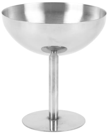 QANYEGN 160 ml glasskopp 304 rostfritt stål dessertskål Diskmaskin Säker rundfotad kopp för salladsfruktpudding