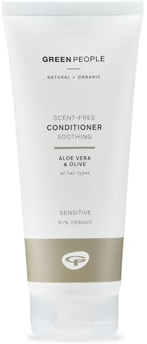 Green People Scent Free Conditioner for All Hair Types, 200ml | For All Hair Types, With Aloe Vera and Olive, Silicone Free, Organic, Suitable for Sensitive Scalps, Vegan
