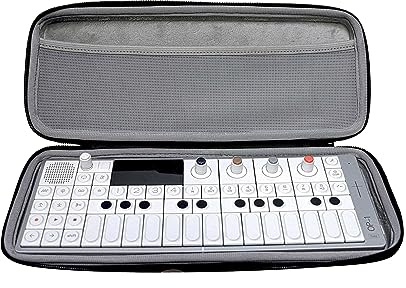 Analog Cases Glide Case für Teenage Engineering OP-1 oder vergleichbare Synthesizer (Transporttasche/Etui gefertigt aus wasserdichtem Kunstleder, mit robustem Gummitragegriff), Schwarz