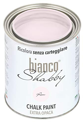 bianco Shabby® Rosa (Rosa) - (1 Liter) Chalk Paint Kreidefarbe auf Wasserbasis für alle Oberflächen – geruchsneutral, einfach zu verarbeiten, extra matt