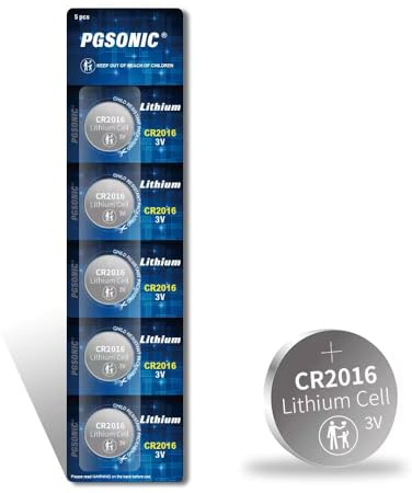 PGSONIC CR2016 3V Lithium Battery (5pcs)