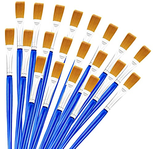 cobee Paint Brushes Set with Nylon Hair, 20pcs Artist Detail Paint Brushes, Pointed Tip Paint Brushes for Acrylic Paint, Synthetic Nylon Hair Artists Paint Brush Set for Watercolor Oil Gouache Drawing