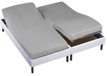 Alpes Blanc - Drap Housse 2x70x190 Gris Souris TPR