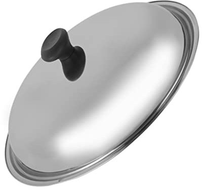 Housoutil Hot-Pot-Abdeckung Wok-Abdeckung Bratpfannen-ersatzoberteil 12-Zoll-pfannendeckel Pfannendeckel Edelstahl Wokpfannendeckel Kuppelzelt Rostfreier Stahl Mit Deckel Suppentopf Deckel