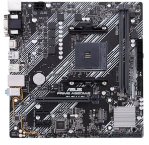 ASUS PRIME A520M-E/CSM AMD Ryzen A520 AM4 Motherboard, Micro ATX, DDR4 Dual Channel, Support M.2, 4 SATA 6Gb/s, Ethernet Realtek 1Gb, HDMI, DVI, D-Sub, PCIe 3.0, USB 3.2, Windows 10, Black