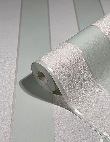 marburg Tapete Weiß Grün Streifen Modern für Wohnzimmer Schlafzimmer Made in Germany 10,05 x 0,53m