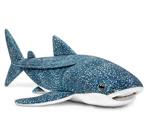PuffPurrs Simulations-Plüschtier Riesenwalhai - Realistischer 20,5 Langer Blauer Textur-Walhai, superweiche Ozean-Meereskreaturen Haie Plüsch, Geschenk für Kinder