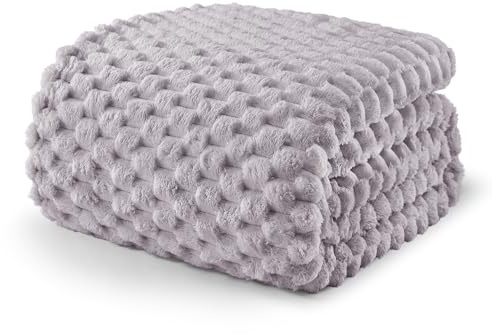 Exclusivo Mezcla Manta Cama Gris Claro - Manta Sofá, Manta Polar, Franela Doble Cara Suave, Ligera y Fácil Cuidado, Todas Estaciones, Jacquard Elegante, 150x200 cm