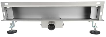 S SIENOC Duschrinne, Edelstahl Komplettset Wandablauf Wandmontage Befliesbar Haarsieb Rinne mit Siphon Montagefüße Inklusive Doppelkammer Bodenablauf (2 in 1 *Wandablauf, 50cm)