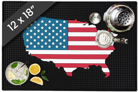 CRAFTY MIXOLOGIST Bar-Matte, Abtropfmatte, 30,5 x 45,7 cm, Gummi-Matte – Flagge