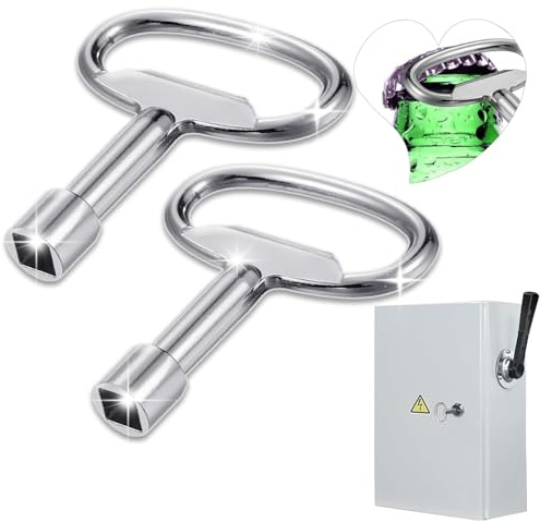 HSYTEK Lot de 2 clés carrées en métal de 8 mm - Clé à douille carrée multifonction - Type universel - Clé de purge pour radiateur, poubelle, ascenseur, boîte électrique, gaz, eau, compteur électrique
