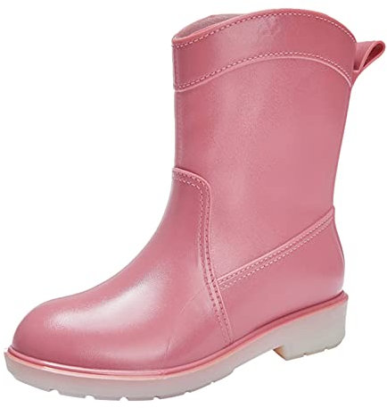 Bottes De Pluie Femme Botte Santiag Equitation Chaussure Confort Cuir Bottine Hiver Boots Classic Fantaisie Santiags Noires Elegante Bottines Impermeable Caoutchouc