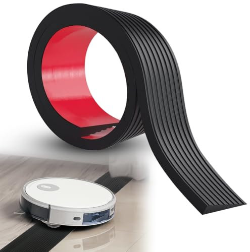 Türschwellenrampe, 900 x 80 x (10-30) mm Schwellenrampe, Gummi Türschwellenrampe Saugroboter, Rollstuhlrampe Belastung 800 kg für Rollstuhl, Kinderwagen, Garage (Schwarz, 2,0cm Höhe)