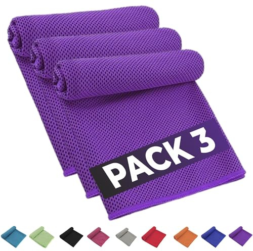 BRIOZE Toallas Gimnasio con Tecnología de Enfriamiento, Toalla Gimnasio Hombre y Mujer, Toalla Fria Microfibra, Toalla Yoga y Fitness, Gym Towel (Morado)