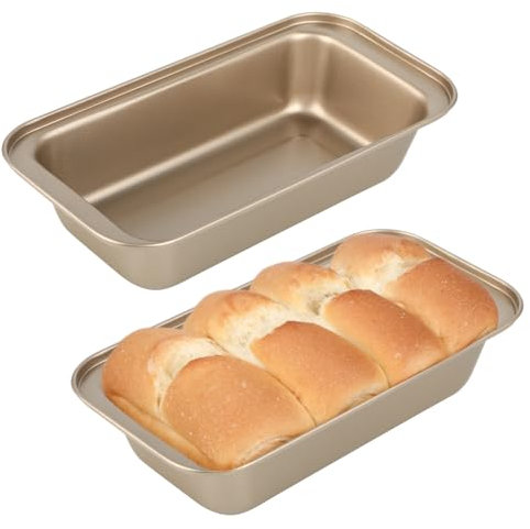 RMIVEGLIA Set 2 teglie rettangolari in acciaio inox con rivestimento antiaderente – Ideali per plumcake, toast, dolci fatti in casa e preparazioni da forno versatili