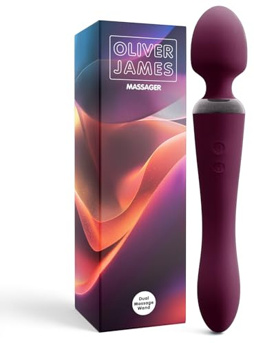 Vibratore Doppio di Oliver James – Wand Massaggiante e Dildo Vibrante con 10 Modalità di Piacere, in Silicone Resistente all’Acqua, Giocattoli Sessuali per Coppie e Donne (Viola Intenso)