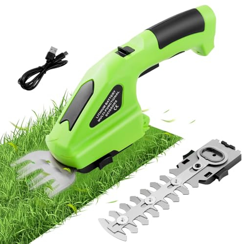 Tagliasiepi a batteria 2 in 1 72 V Taglierina elettrica portatile da giardino Leggero strumento per la potatura di arbusti e bordi del prato con lame intercambiabili per una potatura precisa