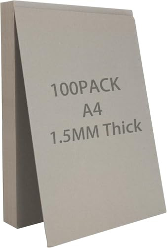 TMZELOA 10 Pack Bookbinding Board A4 2mm Greyboard Thick Cardboard Sheets for Book Binding Model Making Scrapbooking Packaging and DIY Crafts