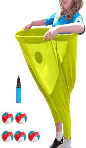 Set da Gioco Granny Pants Yard, Divertente Gioco Granny Pants Giants per Divertimento all'aperto, Pantaloni gonfiabili con sfide di Lancio della Palla(Yellow,Adult)