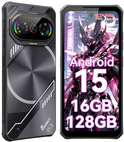 FOSSiBOT F114 - Teléfono móvil irrompible, 16 GB, 128 GB, 2 TB, 10,8 mm, Pantalla HD+ 6,67 Pulgadas, Smartphone irrompible, Android 15, 5000 mAh(18 W), cámara de 50 MP, 3 Tarjetas Octa-Core/IP68