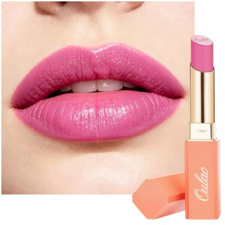 Oulac Satin Matte Pink Lipstick, Long Lasting Lipsticks for Women, High Coverage Creamy Lip Colour, Smooth Application, Hydrating & Vegan Formula Lip Makeup, 4.3g, SG17 Bella