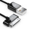 deleyCON 2m 30-Pin USB Kabel Dock Connector Sync-Kabel Ladekabel Datenkabel Kompatibel mit iPhone 4s 4 3Gs 3G iPad iPod - Schwarz