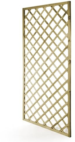 VERDELOOK | Grigliato Rettangolare, 120x180 cm, Steccato in Legno impregnato in Autoclave, Pannello griglia per arredo Esterni, Decorazione Giardino e terrazzo