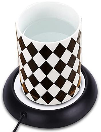 VBESTLIFE Koppvärmare, USB träkorn koppvärmare, hemmakontor skrivbord uppvärmd kaffe te mugg dyna, tillbehör för varm kaffe (matt svart)