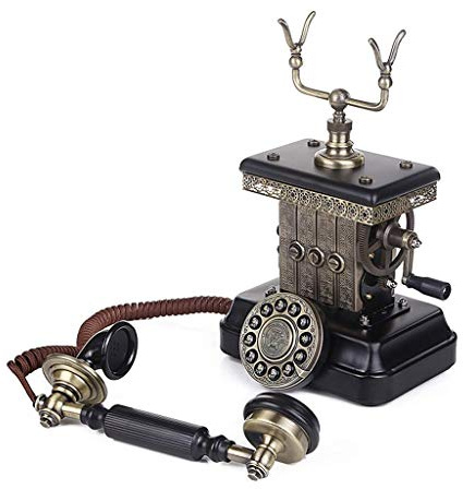 QHYXT telefon telefon retro skrivbord snurra knapp urtavla telefon imitation antik nostalgisk fast fast fast telefon