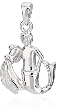 NKlaus Kettenanhänger klein Sternzeichen Wassermann 925 Silber 16x12mm Horoskop Zodiak 11297