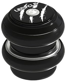 Juscycling 34/34 mm Fahrrad-Steuersatz, EC34 (externer Becher), mit abgedichteten Kugellagern für 28,6 mm gerade Gabellenkrohr (schwarz)