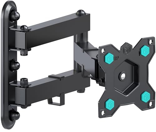 ONKRON TV Wandhalterung schwenkbar für 10-35 Zoll Bildschirm bis 20 kg, TV Halterung drehbar neigbar, Fernseher Halterung Wand VESA 75x75-100x100, PC Monitor Wandhalterung ausziehbar Schwarz R4-B