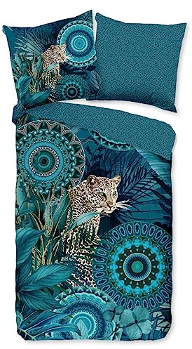 Hip Wendebettwäsche Alvise Flanell Petrol Größe 1x 135x200 cm + 1x 80x80 cm