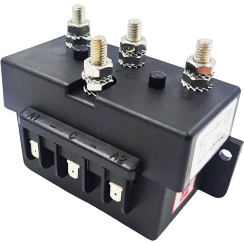 SPJIUQI 12V 1500W Quadrupole 3-Wire Anchor Windlass Reverse Solenoid Control Box 6000W Max for Marine Boat Electric Winch Forklift Control System