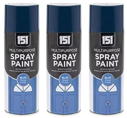 YSAMAX 151 Multi- Purpose Spray Paint Blue, Durable And Gloss Finish, Aerosol Form, Quick Drying Formula, Long Lasting, Versatile Uses, 400ML, (3PCS)
