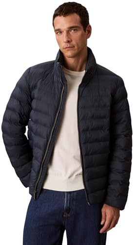 Calvin Klein Cazadora acolchada Hombre Nylon Hooded Puffer con capucha, Azul (Ink), XXL