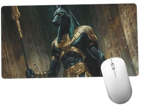 Negro Alfombrilla Ratón 1400x600x3mm Alfombrilla Raton XXL Grande con Base de Goma Antideslizante, Lavable, Accesorios Gaming Egipto, Ordenador Gamer Regalos, Mouse Pad Gaming Mejora La Velocida Y628