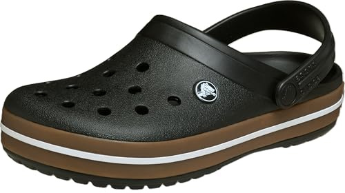 Crocs Unisex-Adult Crocband Clog, Black Gum, 10 Women/8 Men