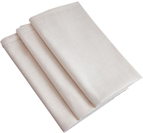 SEWOART 3 Paños de Queso Reutilizables de Algodón Blanco Tela y Fácil de Usar Estopilla Multifuncional Tela y Fácil de Usar, Paquete de 3 Unidades para Cocina