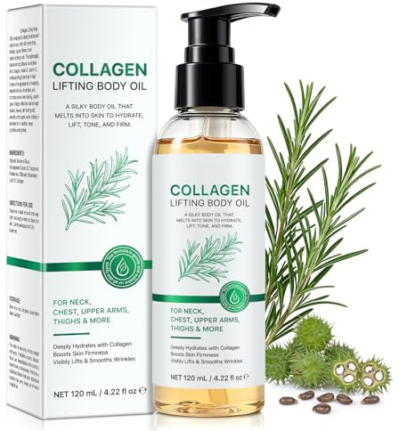 Collagen Oil for Skin Tightening, 120ml Collagen Lifting Body Oil, Firming Body Oils for Crepey Skin, Reduce Fine Lines, Lift Sagging Skin and Boost Skin Glow (1PC)