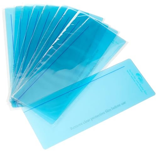 The Original Plain Window Reading Ruler Overlays - Aqua (Pack of 10) by Crossbow Education UK - Dyslexia Aids and Visual Stress Specialists